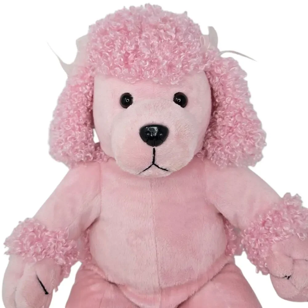 Pawsenclaws Pink Poodle‎ Plush Dog Pet Stuffed Animal Curly Fur 14